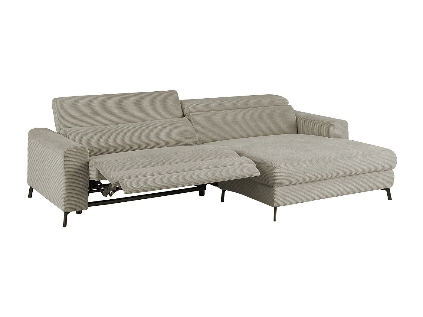Ecksofa - Steingrau Cord - LAISKA