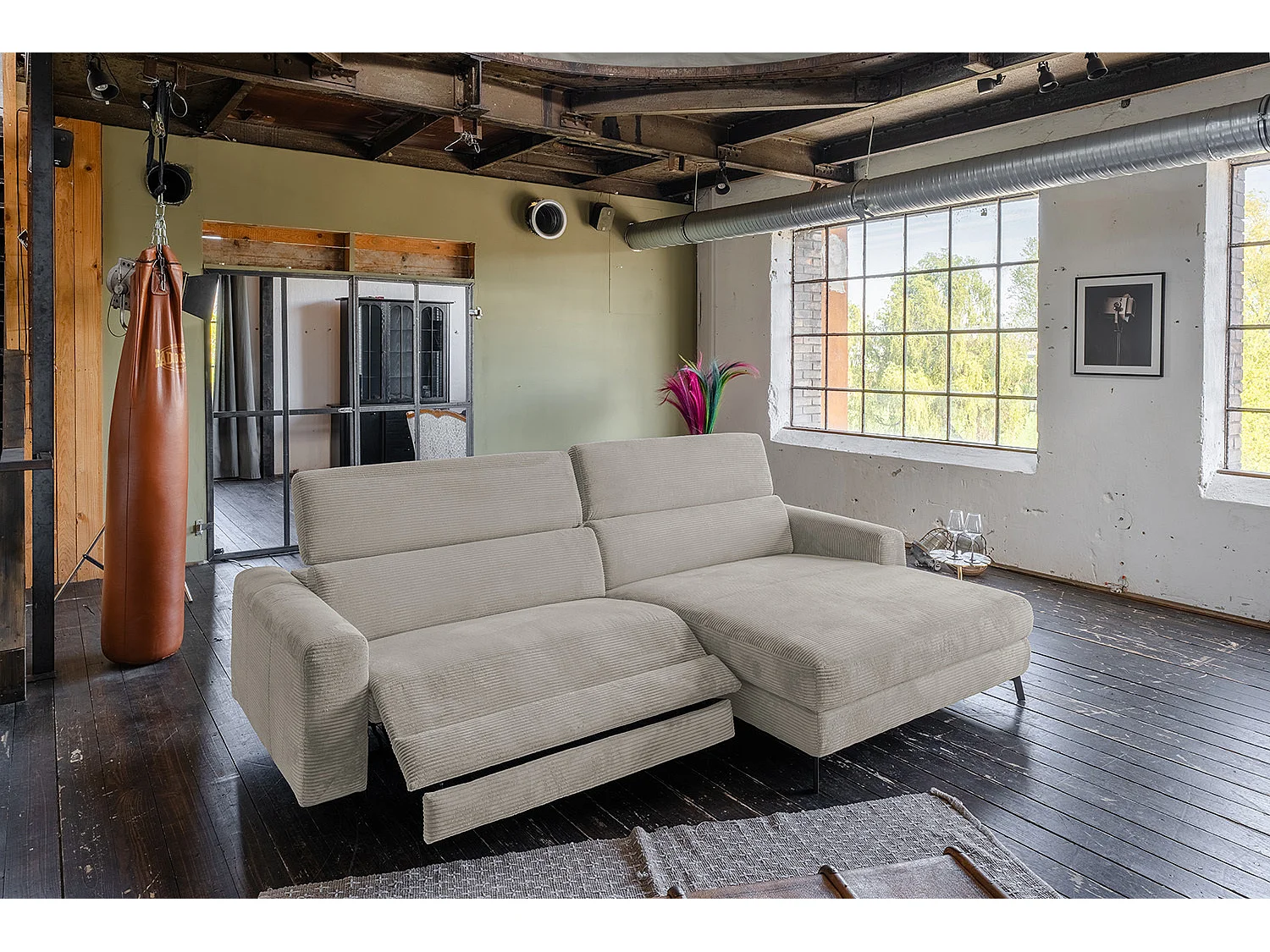 Hoekbank - Steengrijs Koord - LAISKA