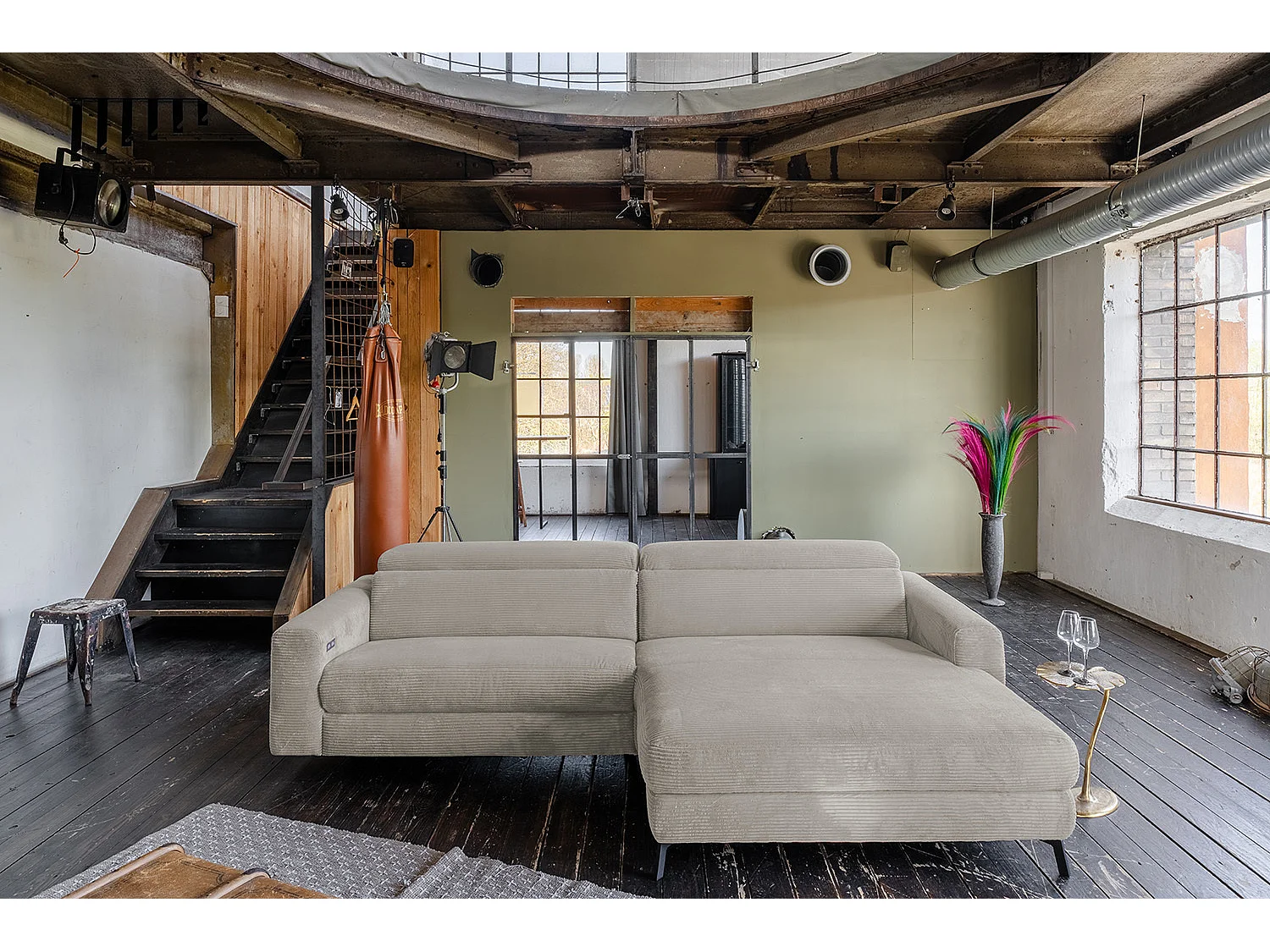 Hoekbank - Steengrijs Koord - LAISKA