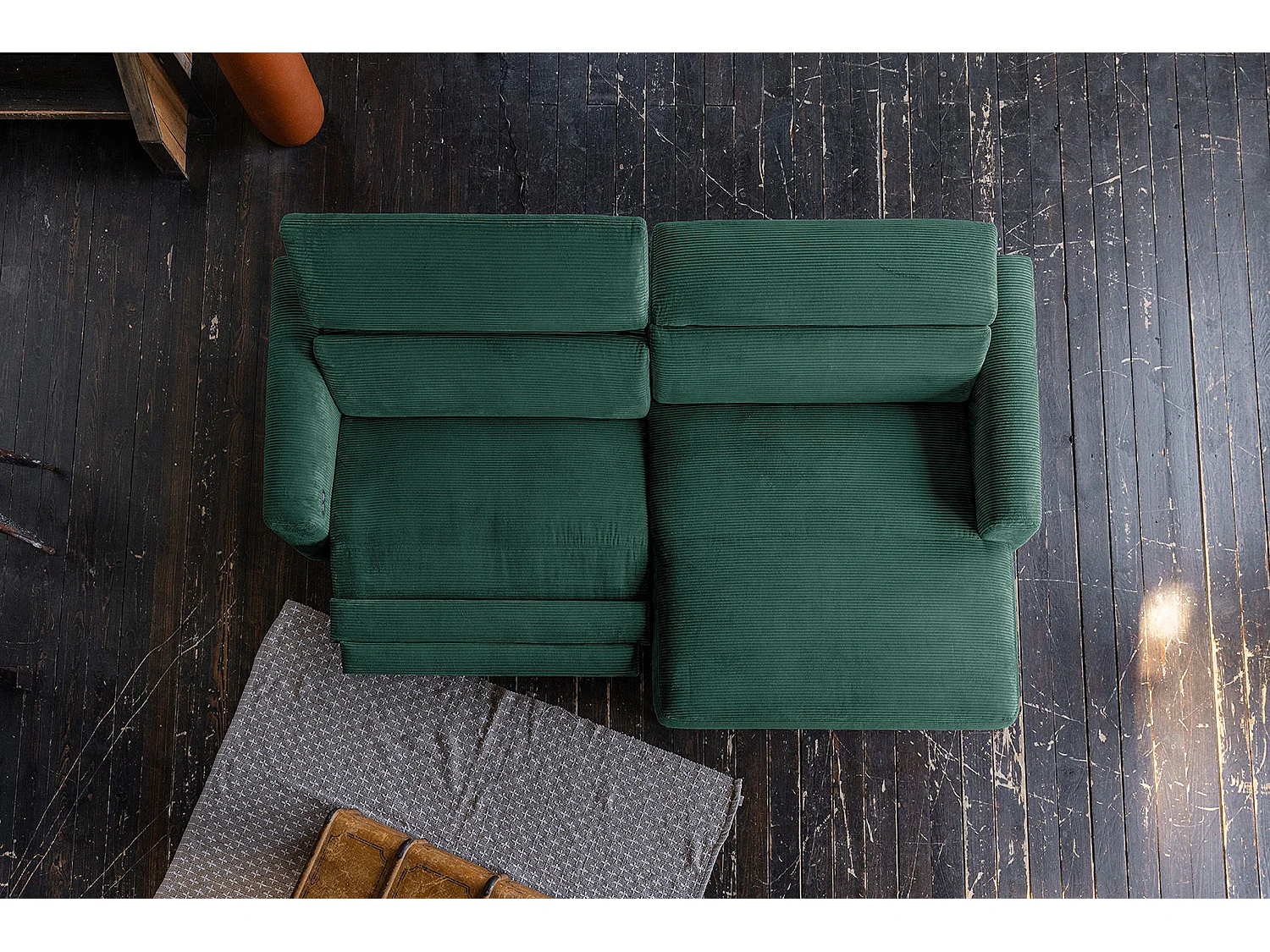 Hoekbank - Smaragdgroen Koord - LAISKA