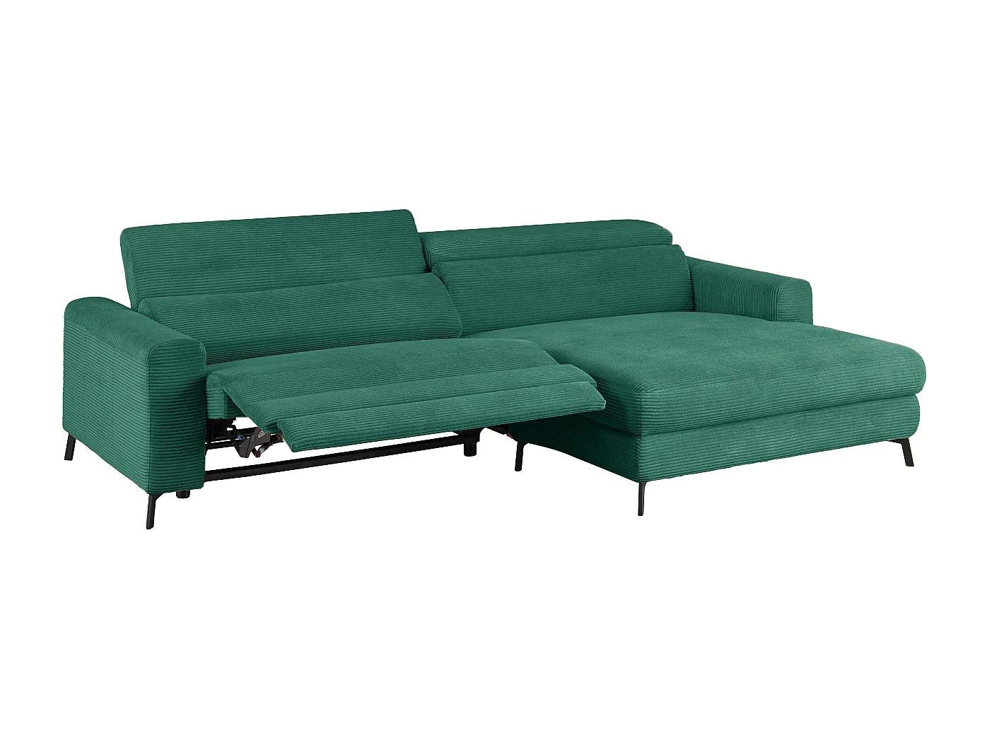 Ecksofa - Smaragdgrün Cord - LAISKA