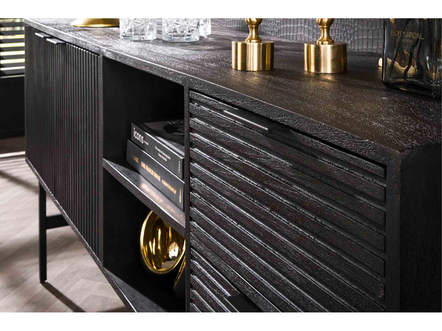 Sideboard - Schwarz Holz - LORCA