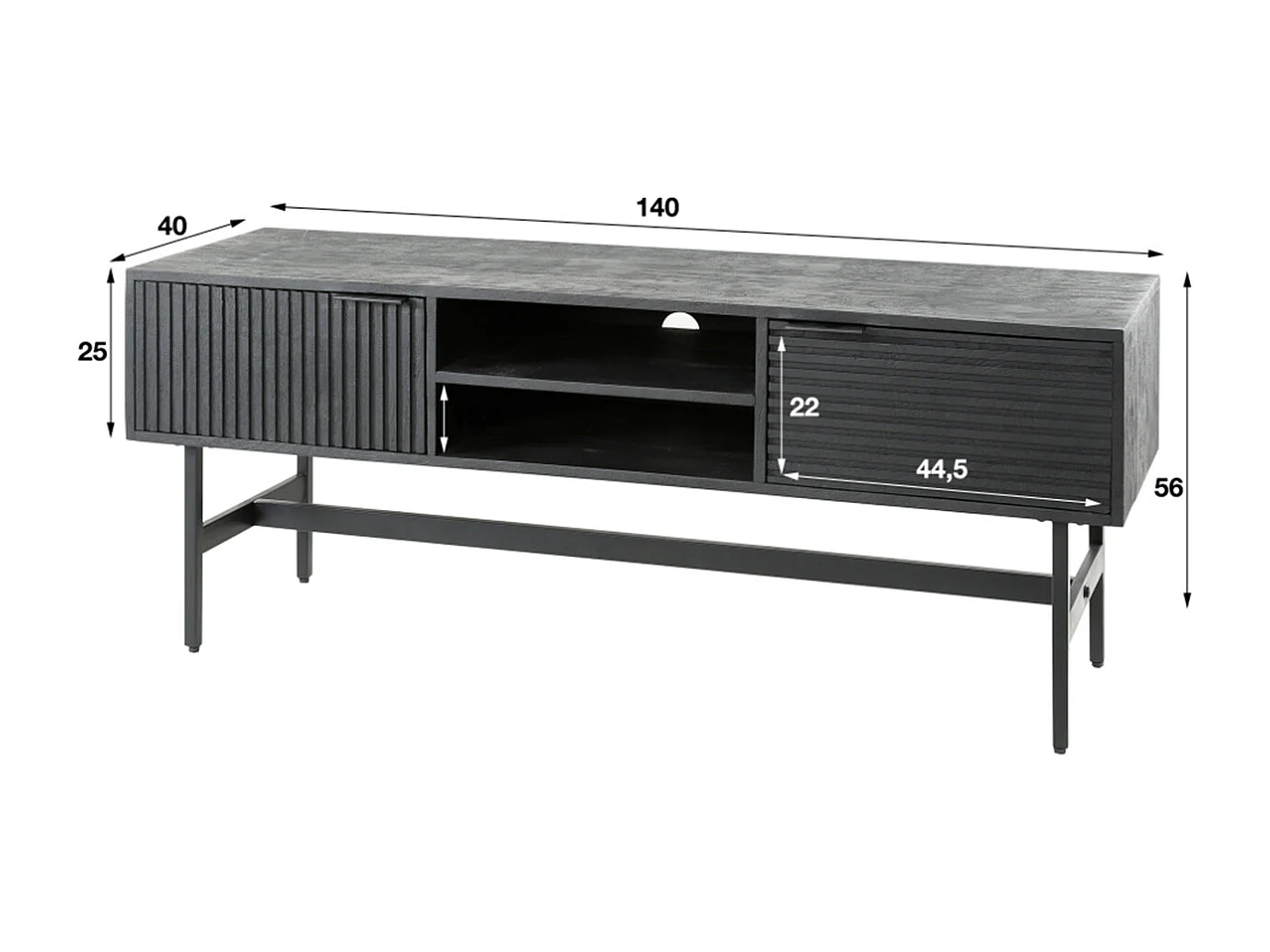 Lowboard - Schwarz Holz - ELVAS