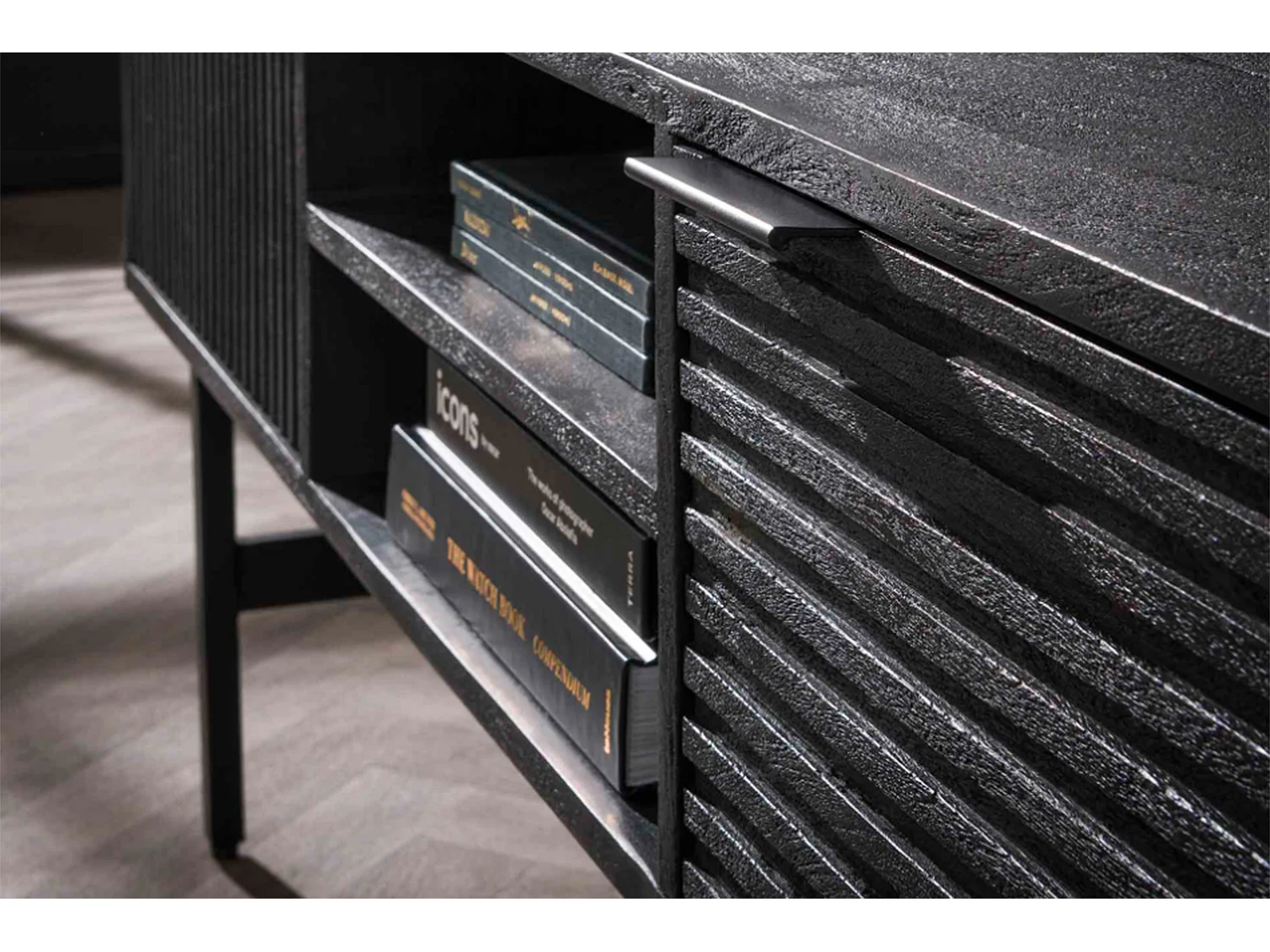 Lowboard - Schwarz Holz - ELVAS