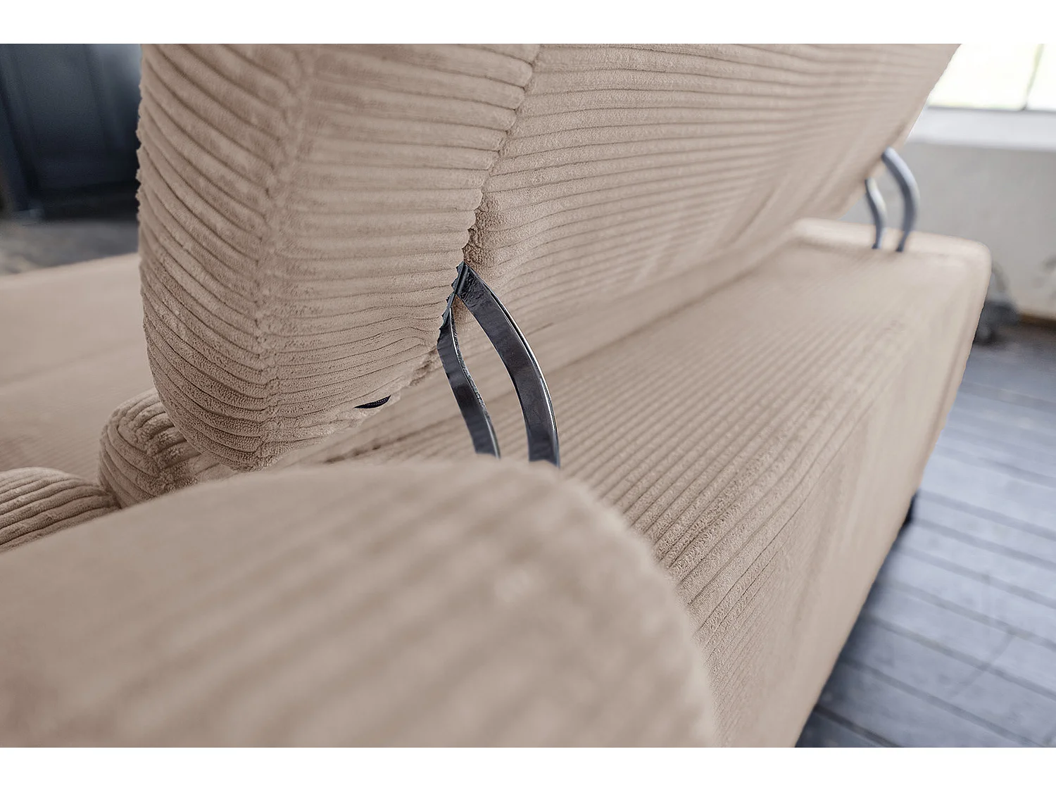 Sofá esquinero - topo Pana - LAISKA