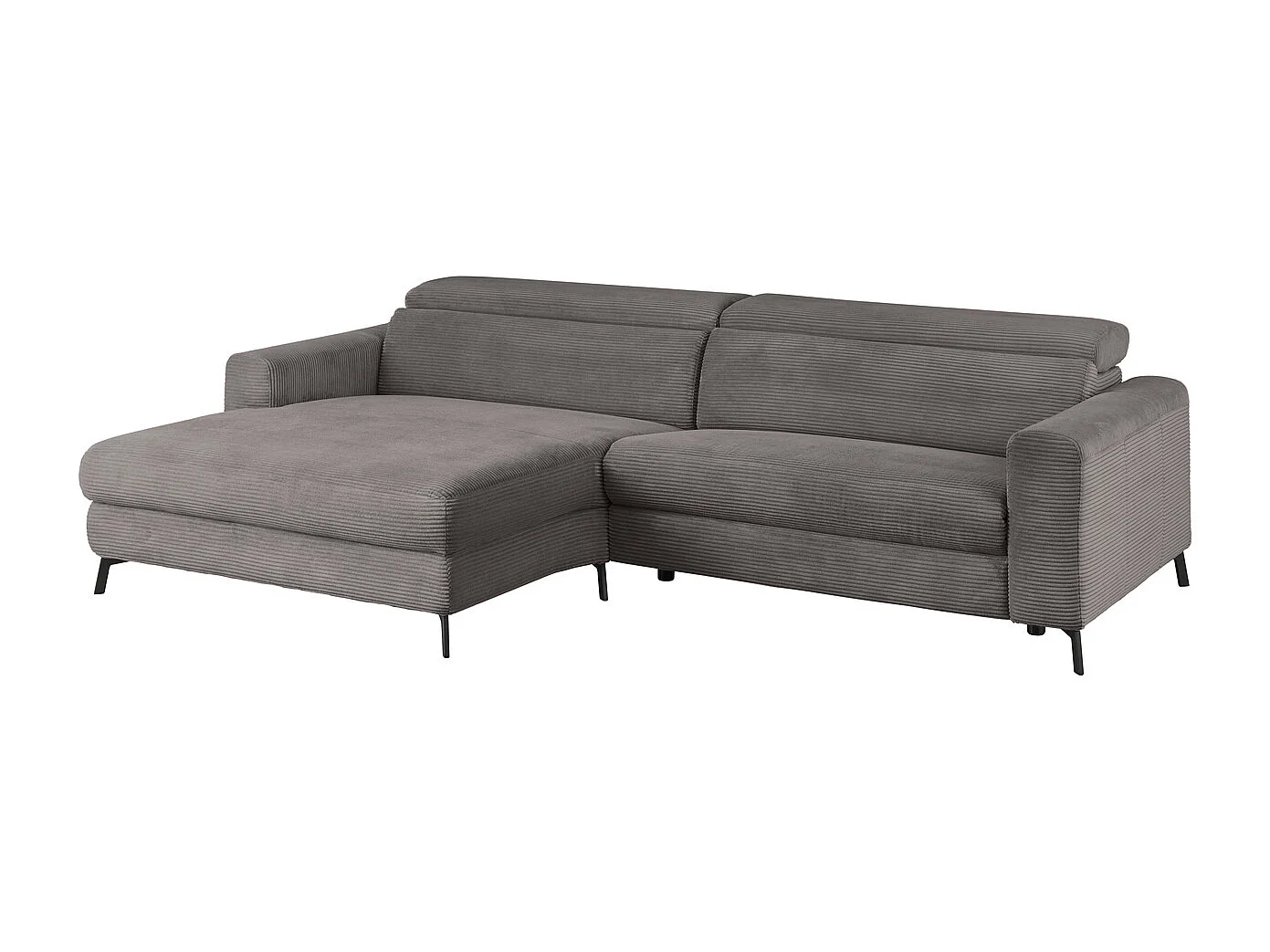 Ecksofa - Grau Cord - LAISKA