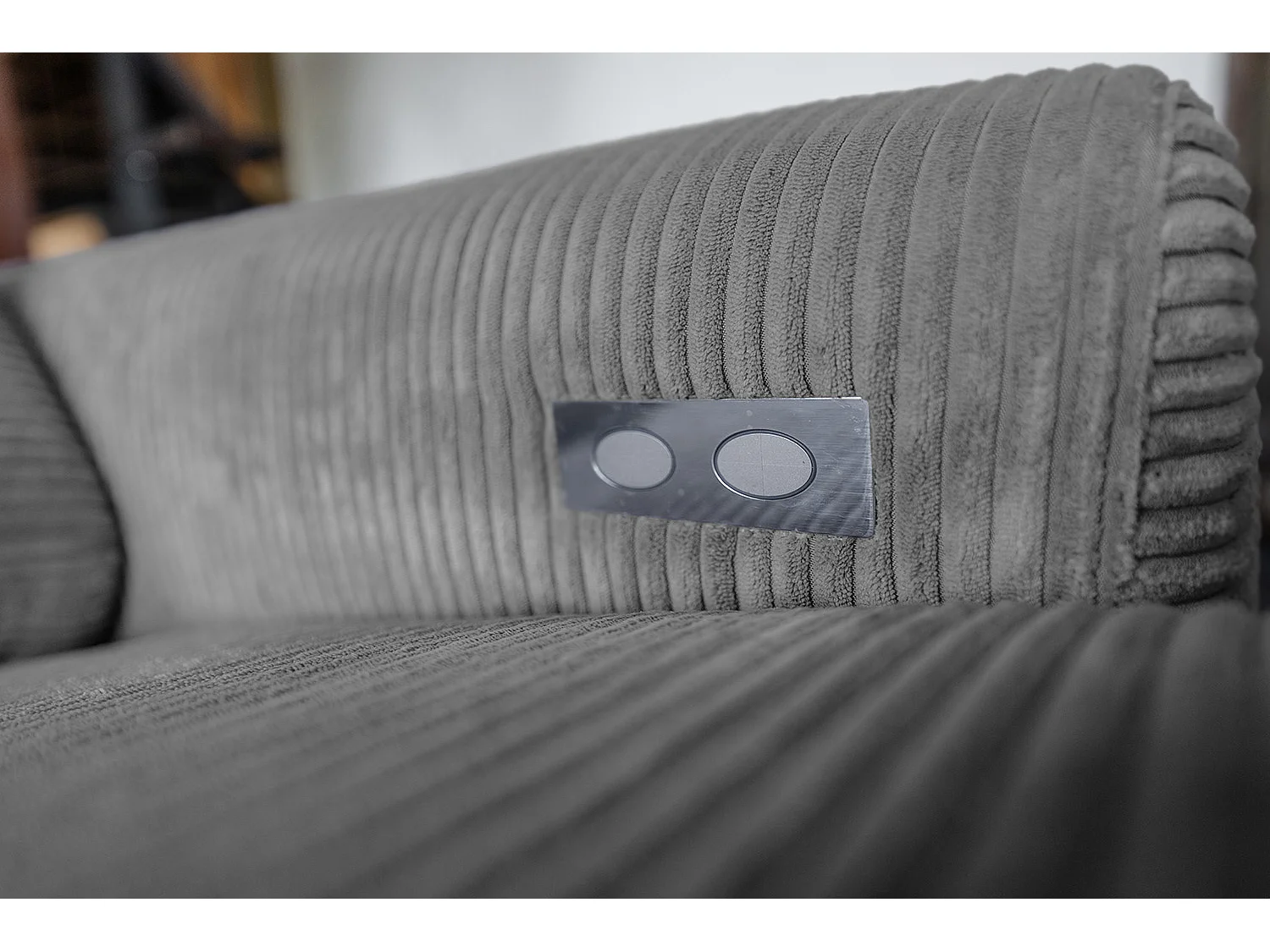 Ecksofa - Grau Cord - LAISKA