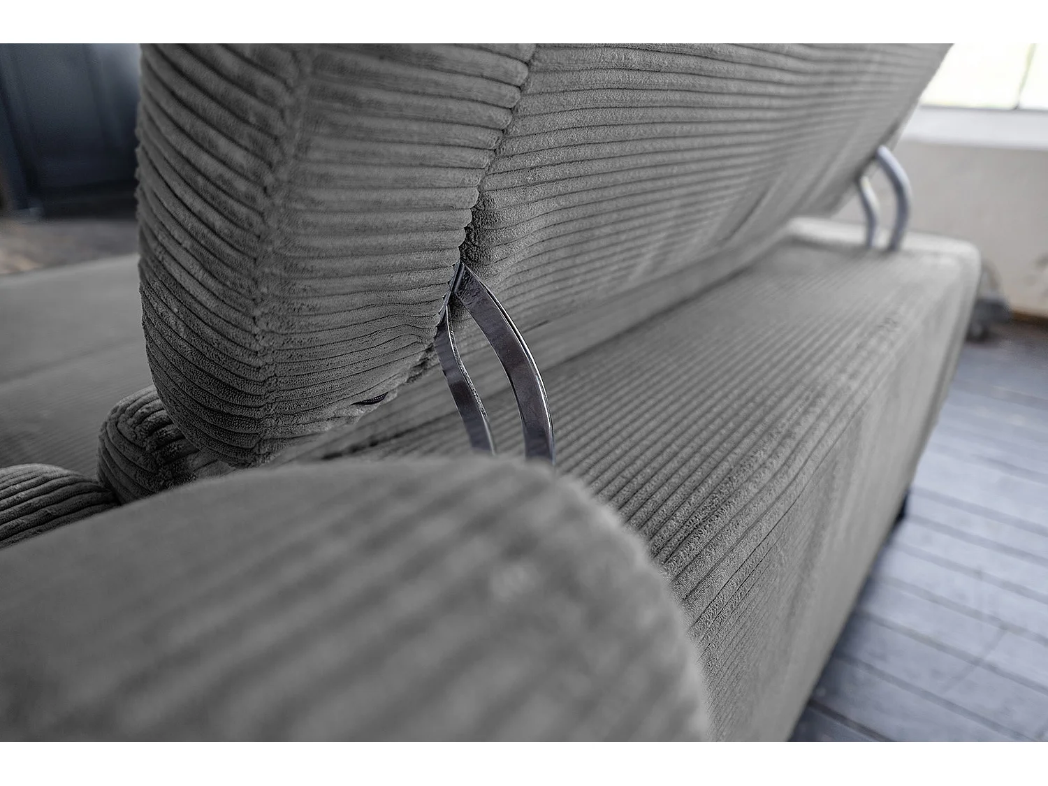 Ecksofa - Grau Cord - LAISKA