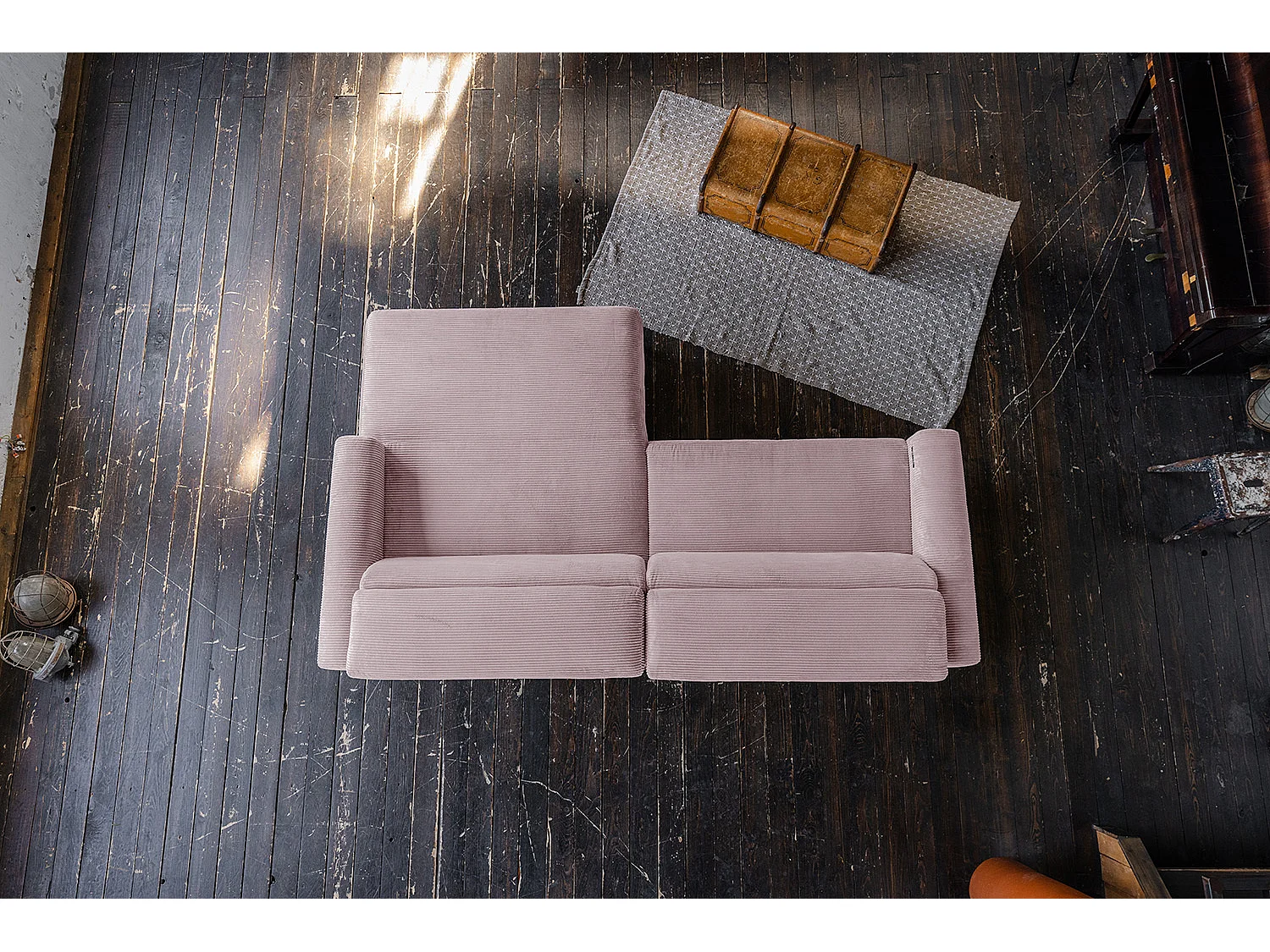 Ecksofa - Pink Cord - LAISKA