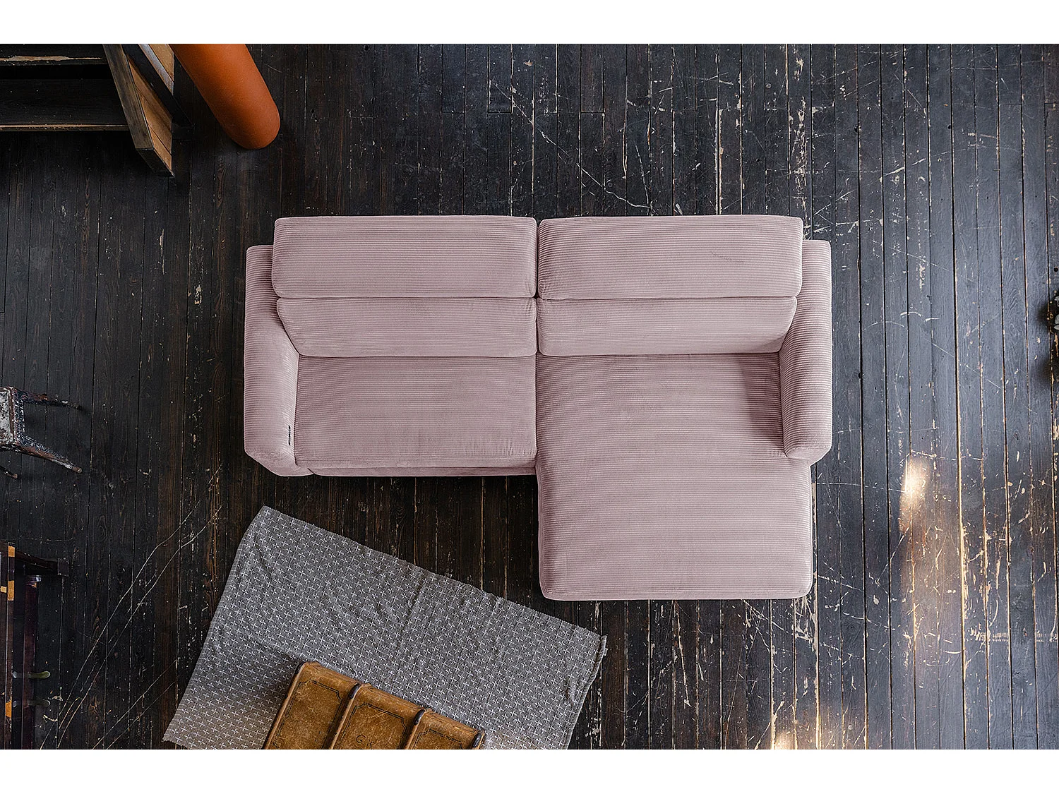 Ecksofa - Pink Cord - LAISKA