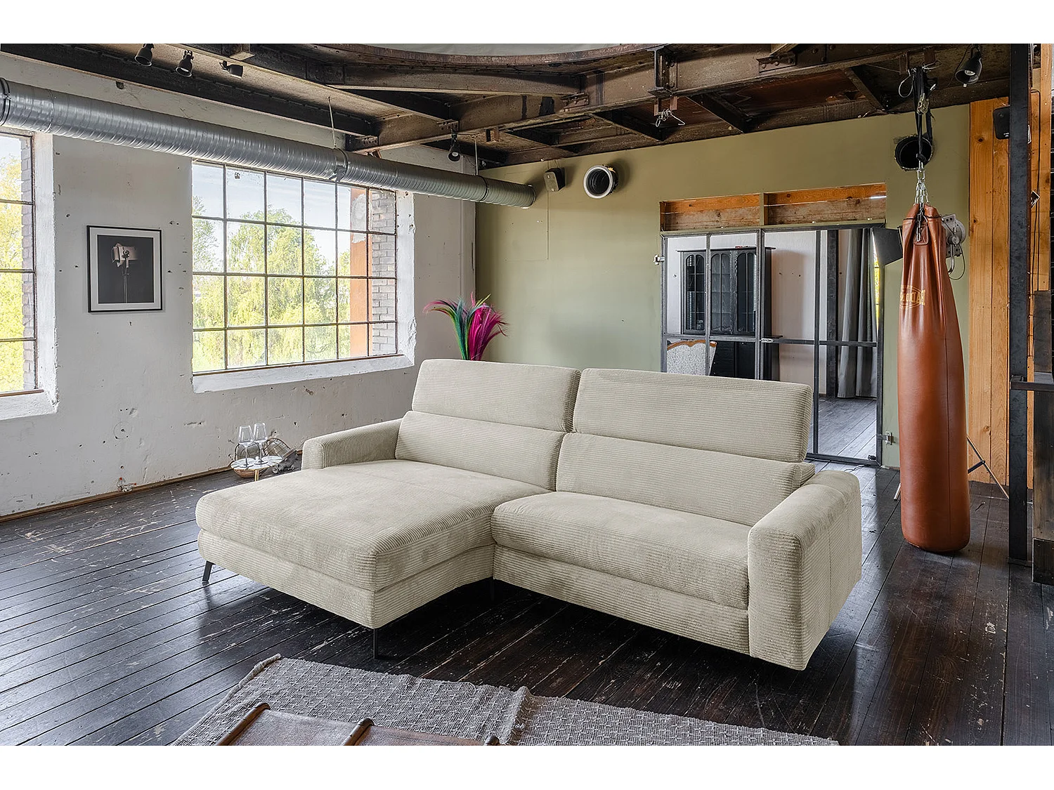 Hoekbank - Crème wit Koord - LAISKA