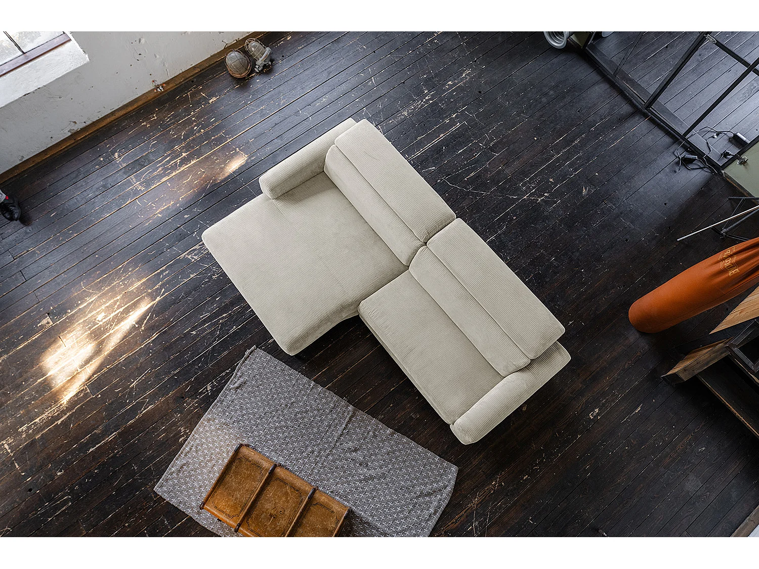 Hoekbank - Crème wit Koord - LAISKA