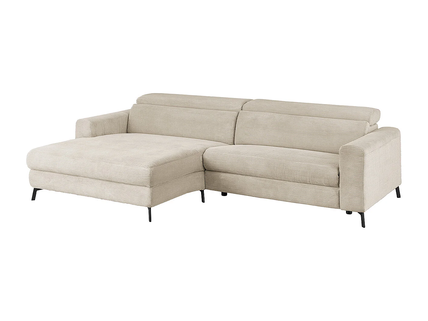 Ecksofa - Cremeweiß Cord - LAISKA