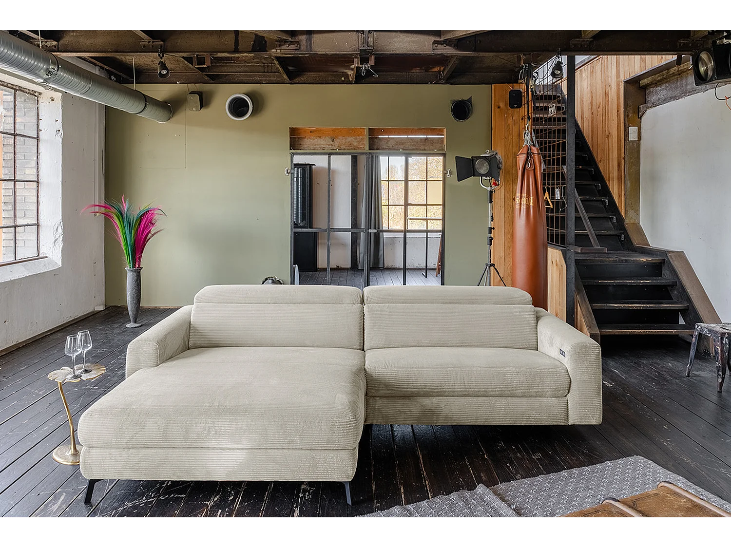 Hoekbank - Crème wit Koord - LAISKA