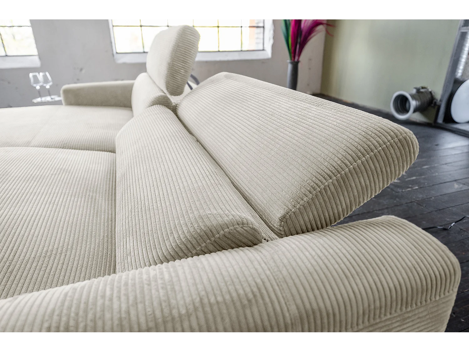 Hoekbank - Crème wit Koord - LAISKA