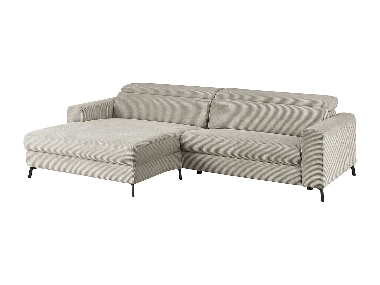 Canapé d'angle - gris pierre Velours côtelé - LAISKA