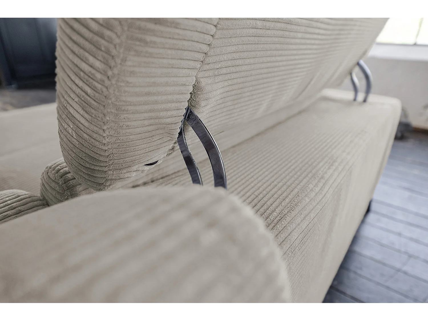 Divano angolare - grigio pietra Velluto a coste - LAISKA