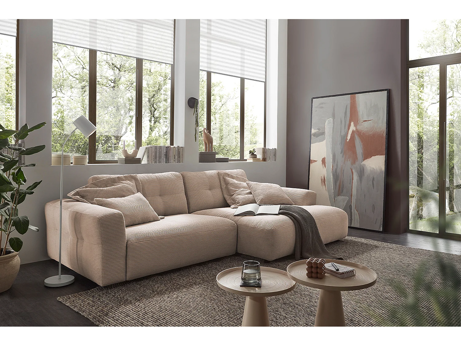 Ecksofa - Taupe Cord - MIKA