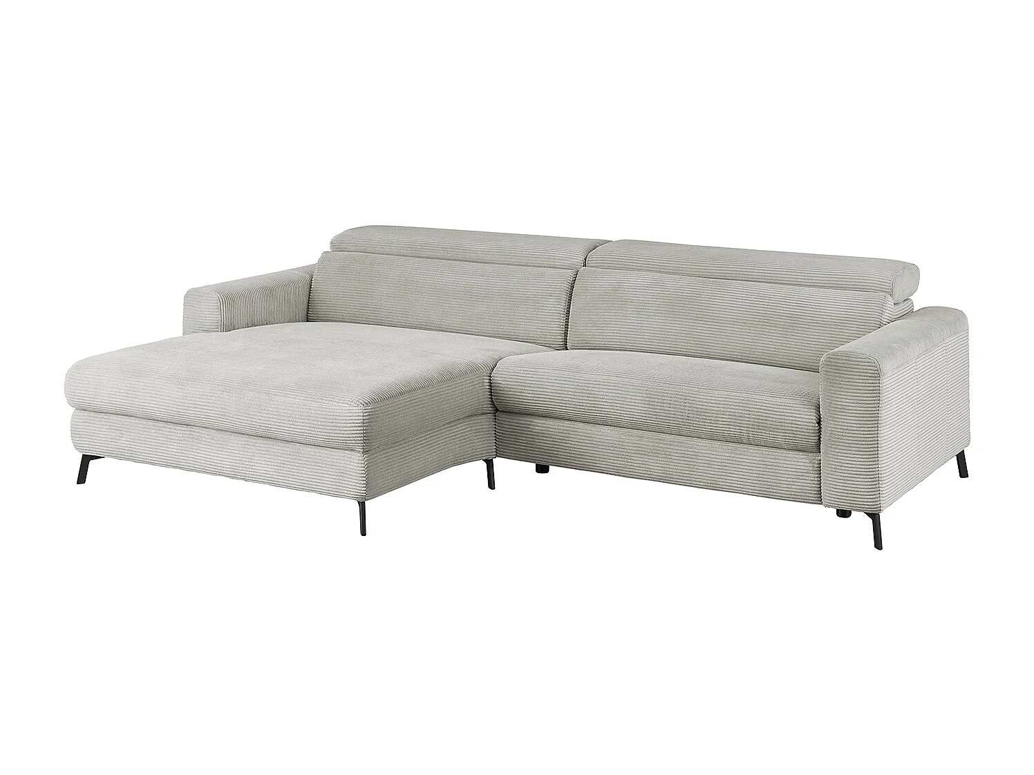 Canapé d'angle - gris clair Velours côtelé - LAISKA