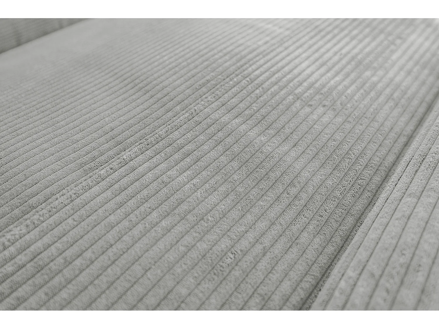 Canapé d'angle - gris clair Velours côtelé - LAISKA