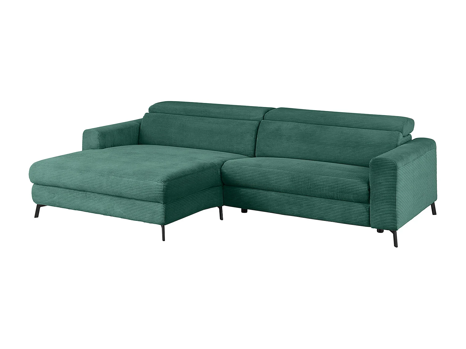 Divano angolare - verde smeraldo Velluto a coste - LAISKA