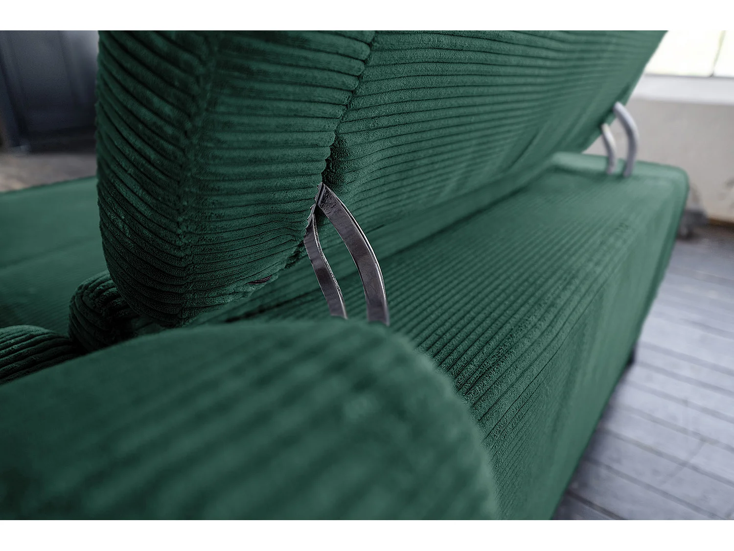 Divano angolare - verde smeraldo Velluto a coste - LAISKA