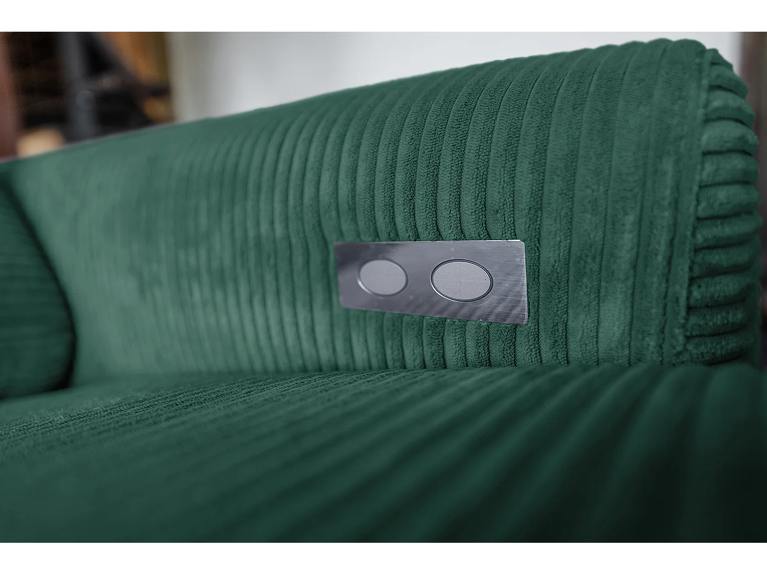 Divano angolare - verde smeraldo Velluto a coste - LAISKA