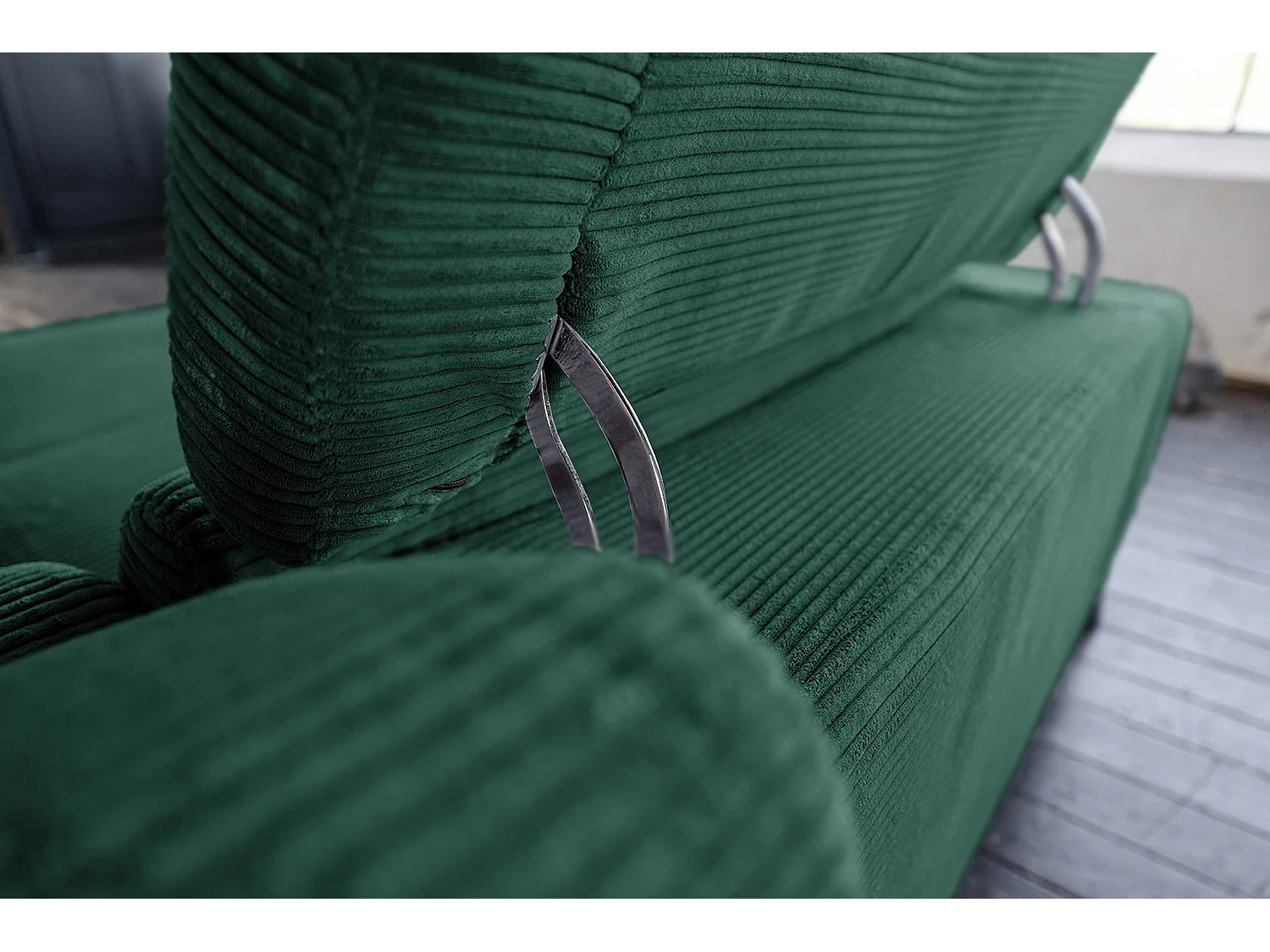 Divano angolare - verde smeraldo Velluto a coste - LAISKA