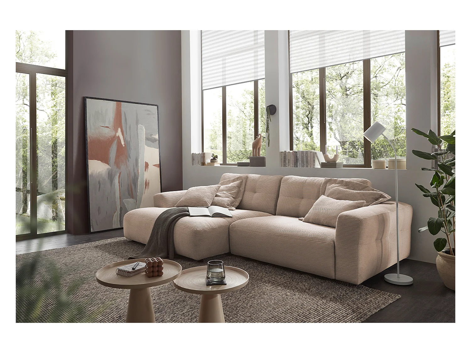 Ecksofa - Taupe Cord - MIKA