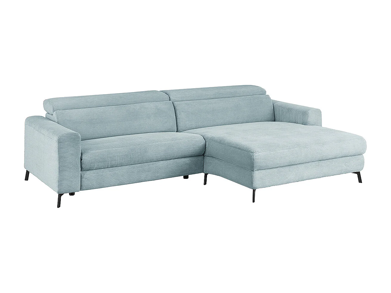 Ecksofa - Hellblau Cord - LAISKA