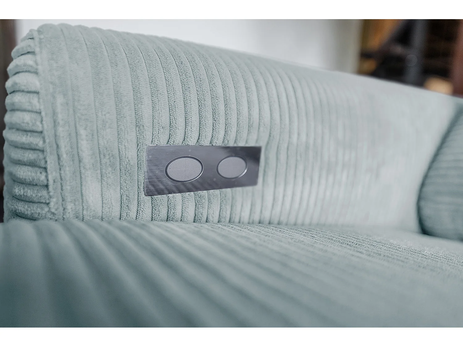 Ecksofa - Hellblau Cord - LAISKA