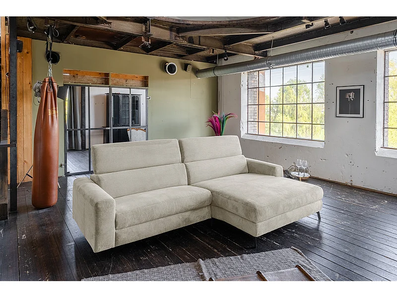 Sofá esquinero - blanco crema Pana - LAISKA