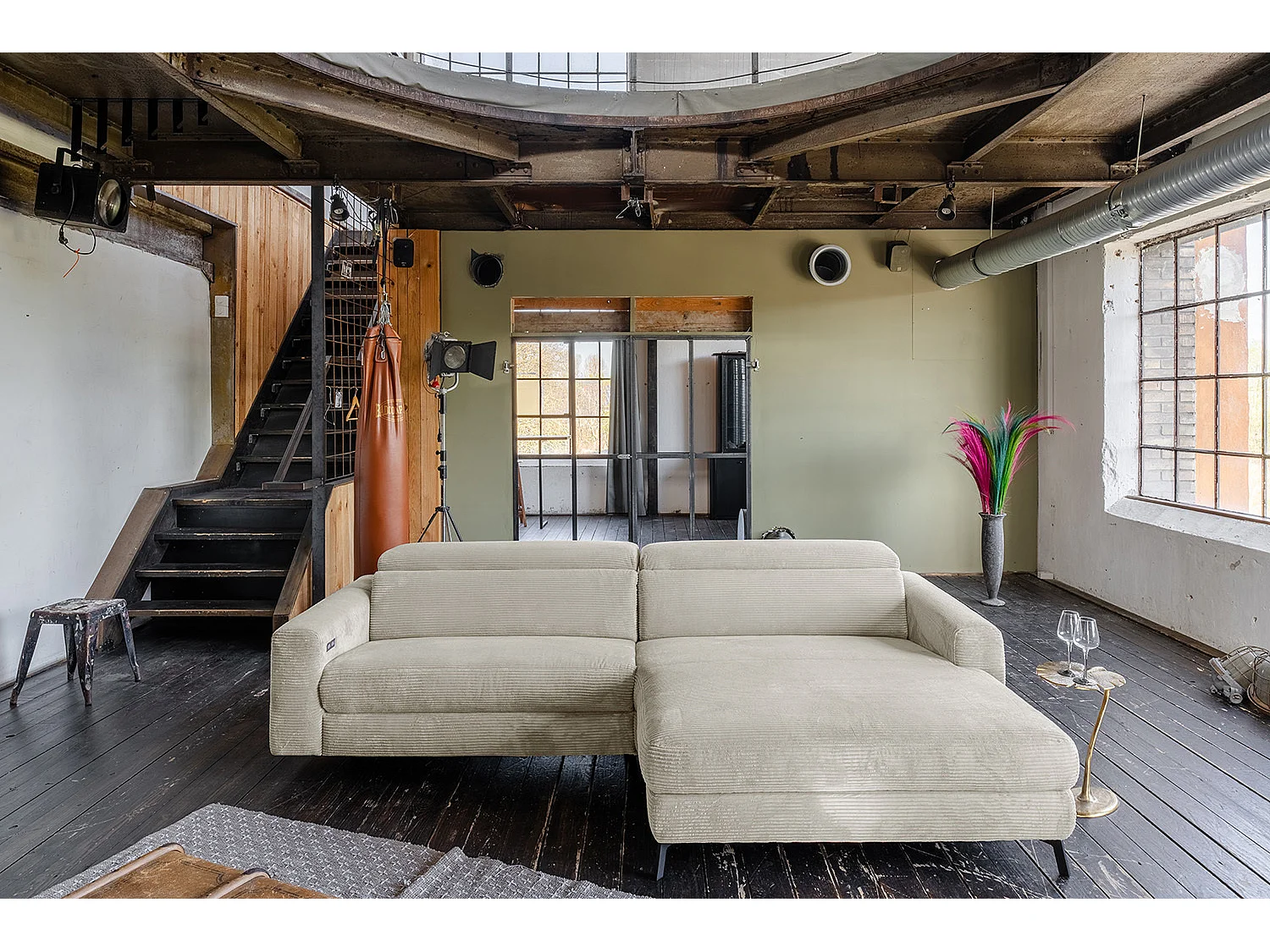 Hoekbank - Crème wit Koord - LAISKA