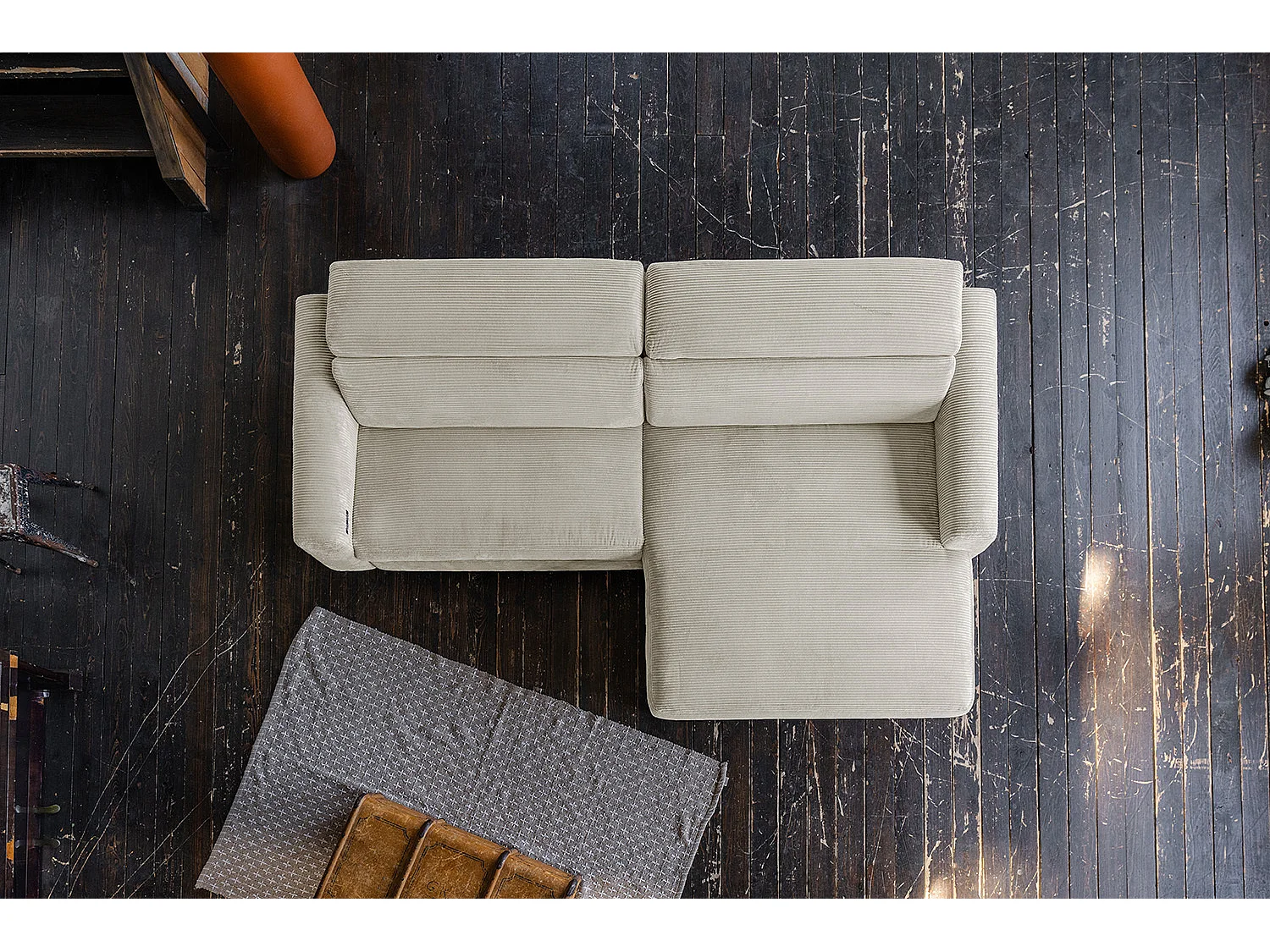 Hoekbank - Crème wit Koord - LAISKA