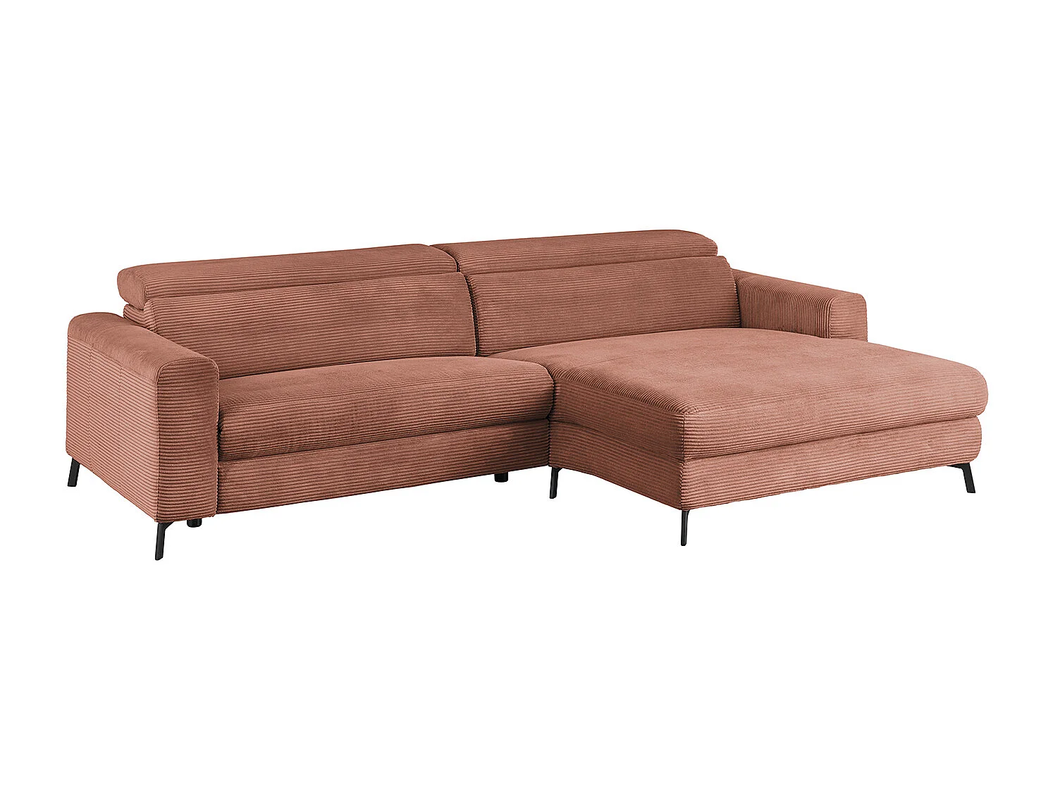 Ecksofa - Braun Cord - LAISKA