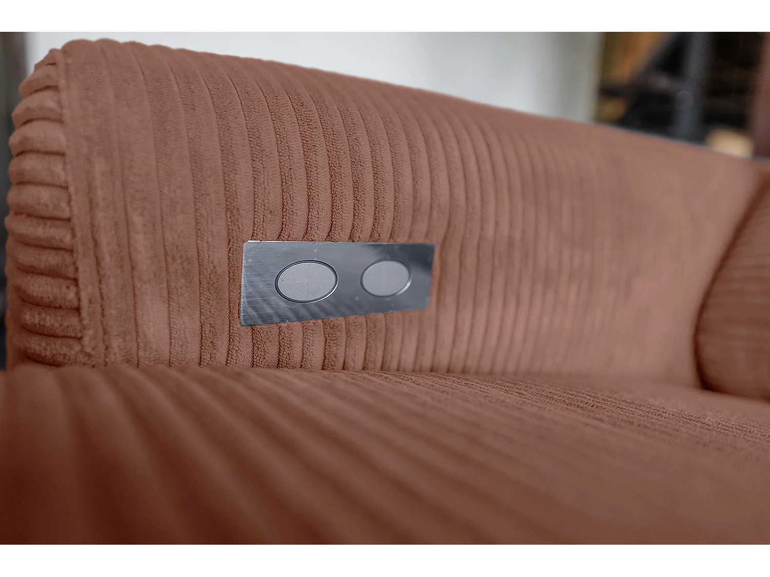 Ecksofa - Braun Cord - LAISKA