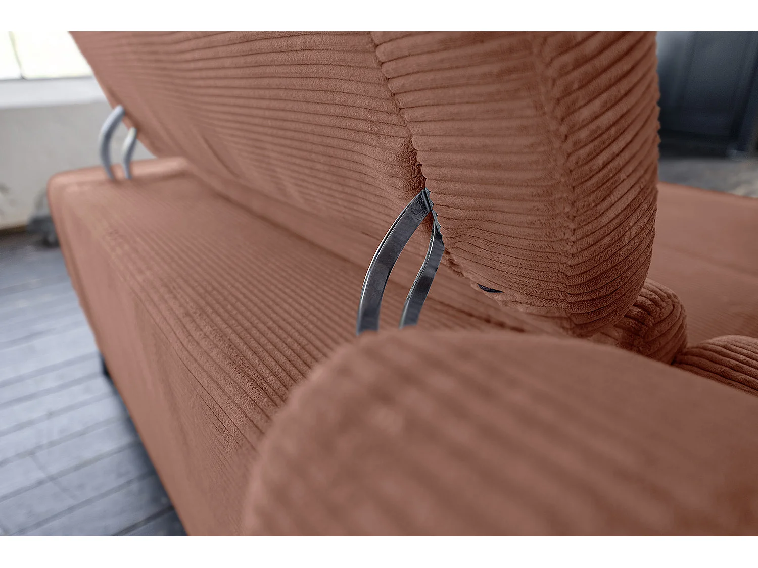 Ecksofa - Braun Cord - LAISKA