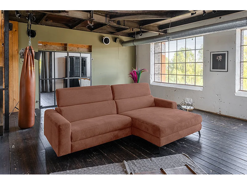 Ecksofa - Braun Cord - LAISKA