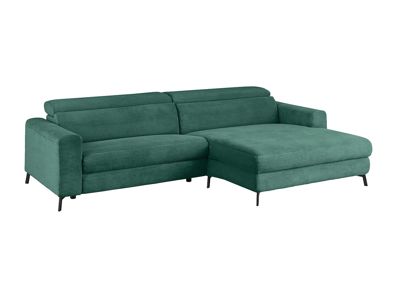 Ecksofa - Smaragdgrün Cord - LAISKA