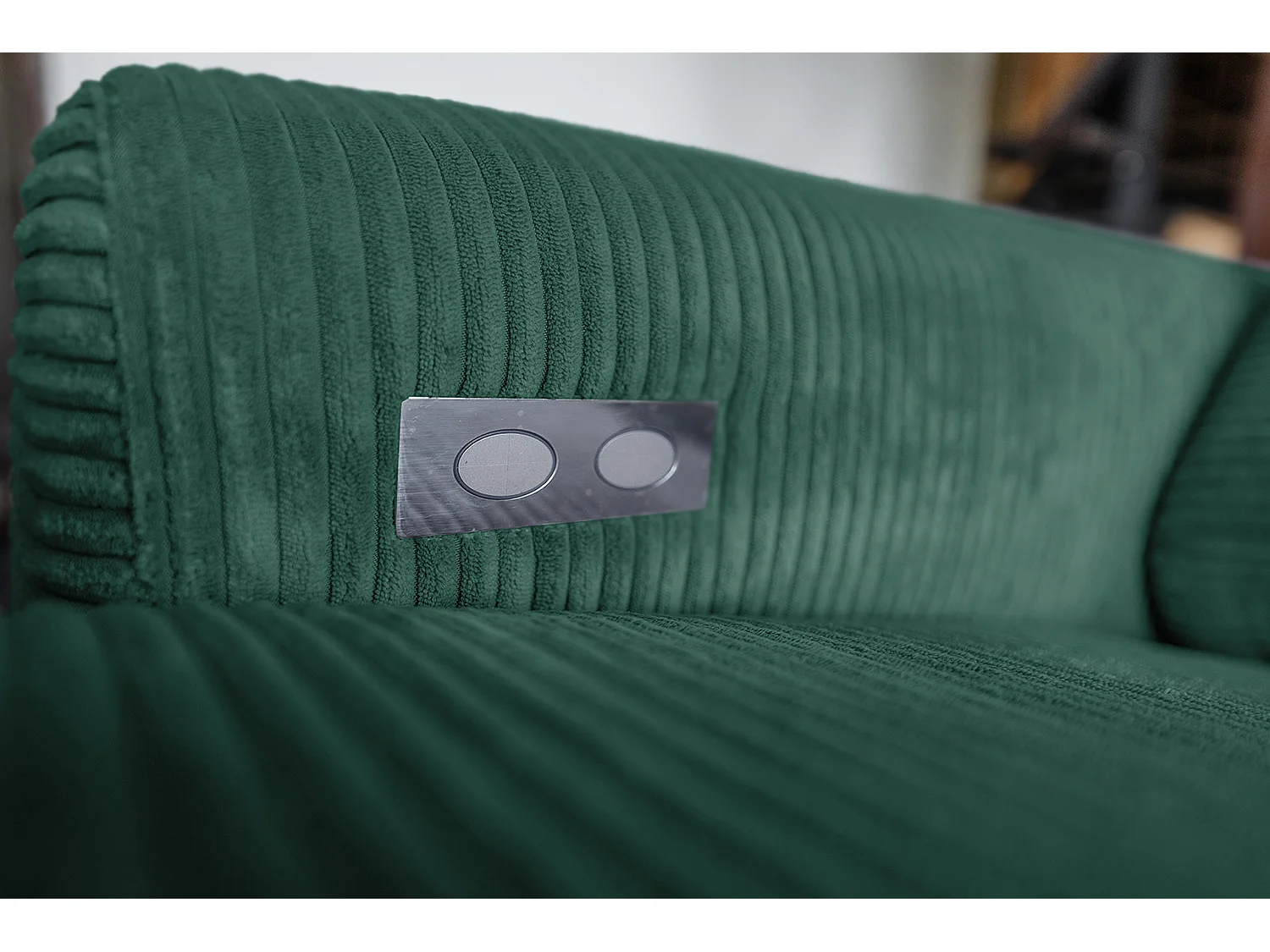 Ecksofa - Smaragdgrün Cord - LAISKA