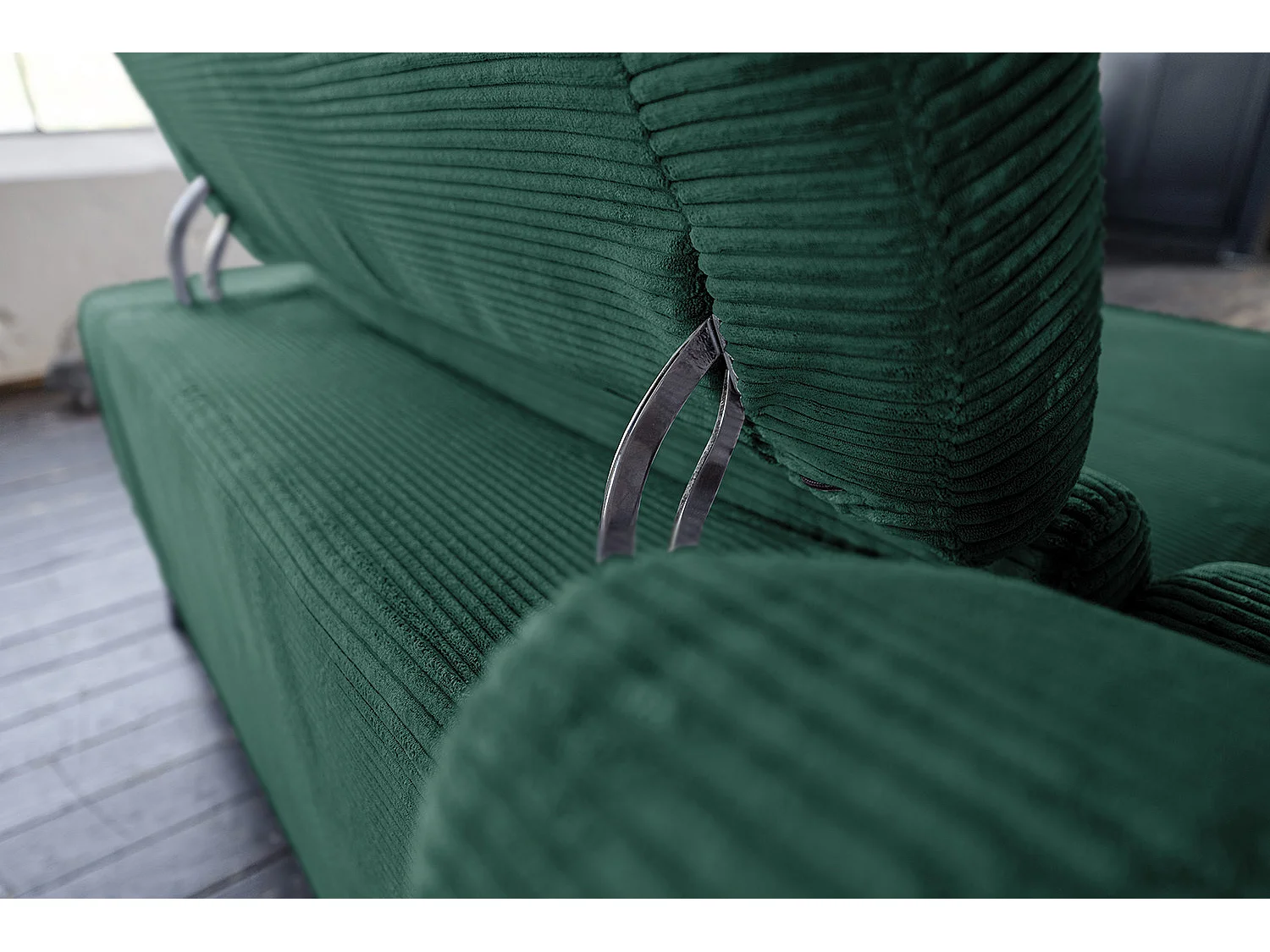 Ecksofa - Smaragdgrün Cord - LAISKA