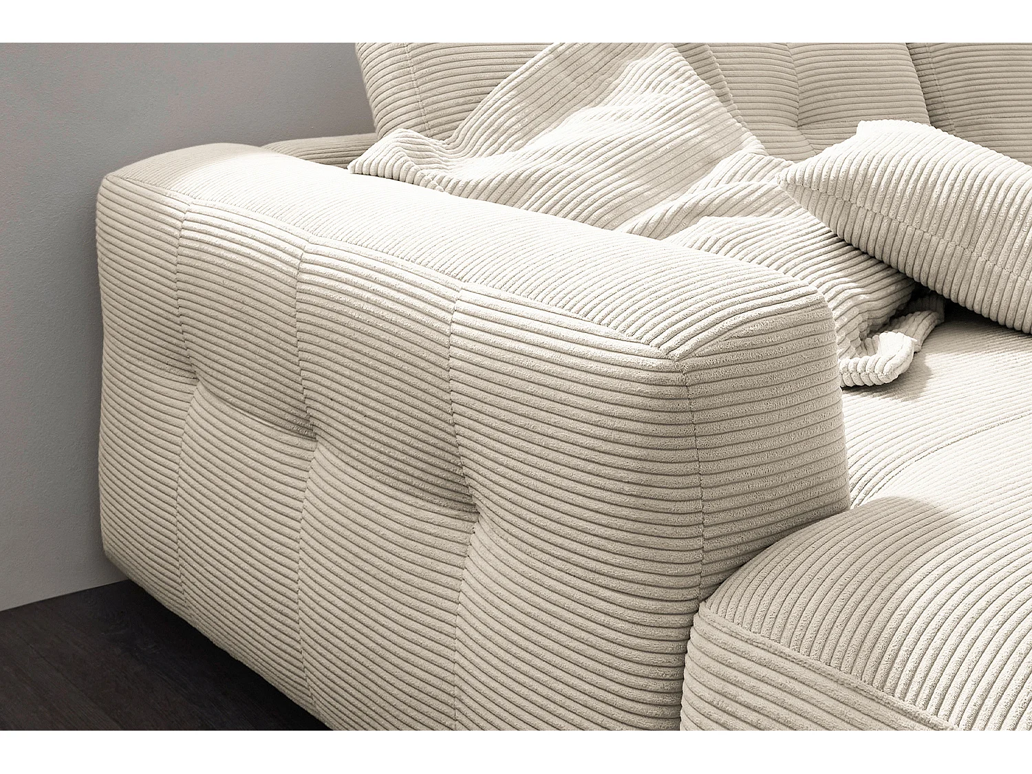 Canapé - blanc crème Velours côtelé - MIKA