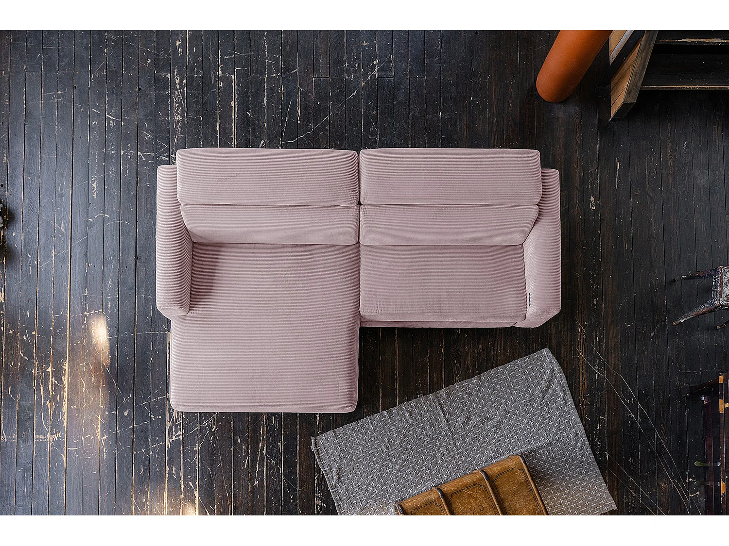 Ecksofa - Pink Cord - LAISKA