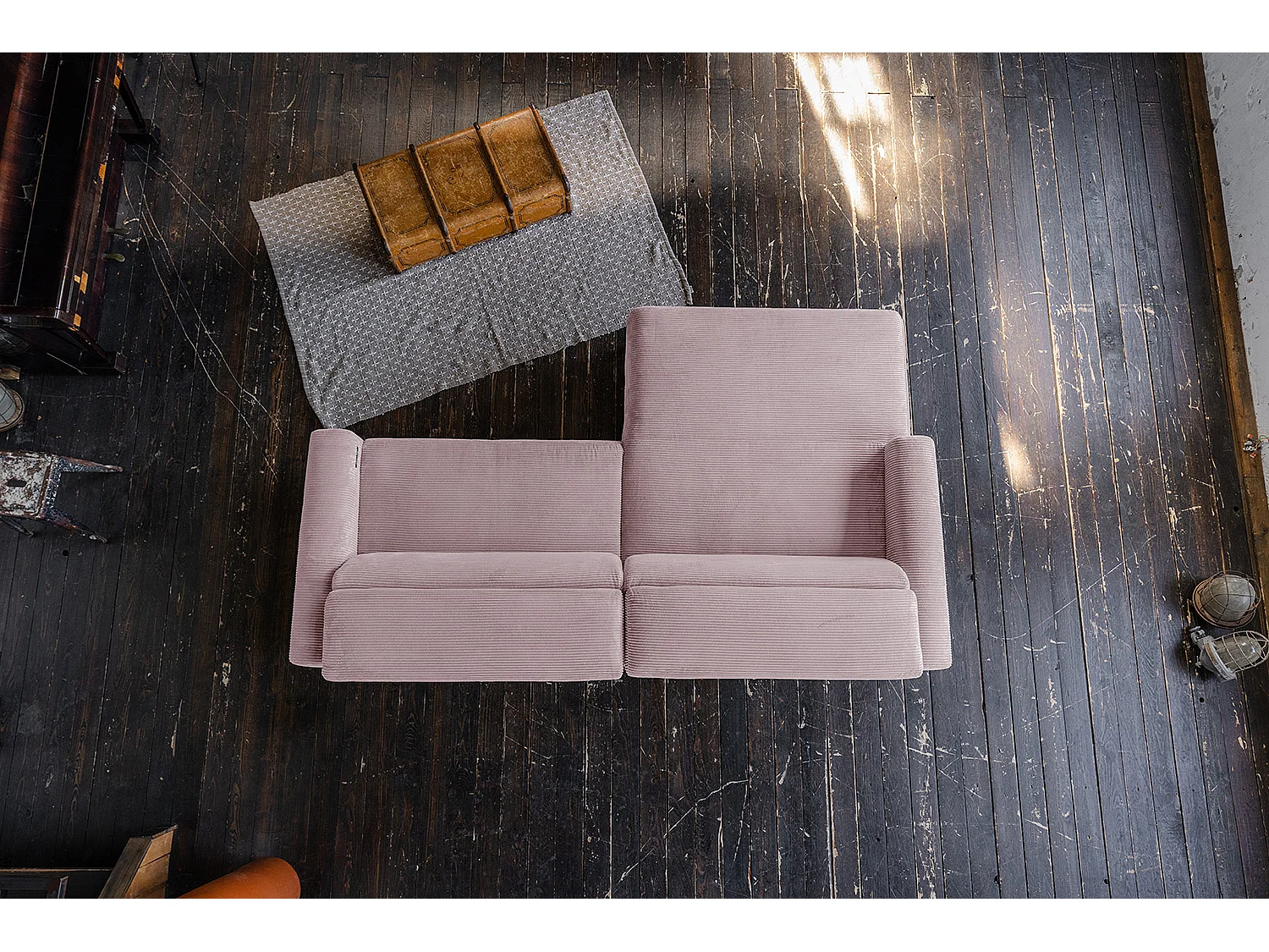 Ecksofa - Pink Cord - LAISKA
