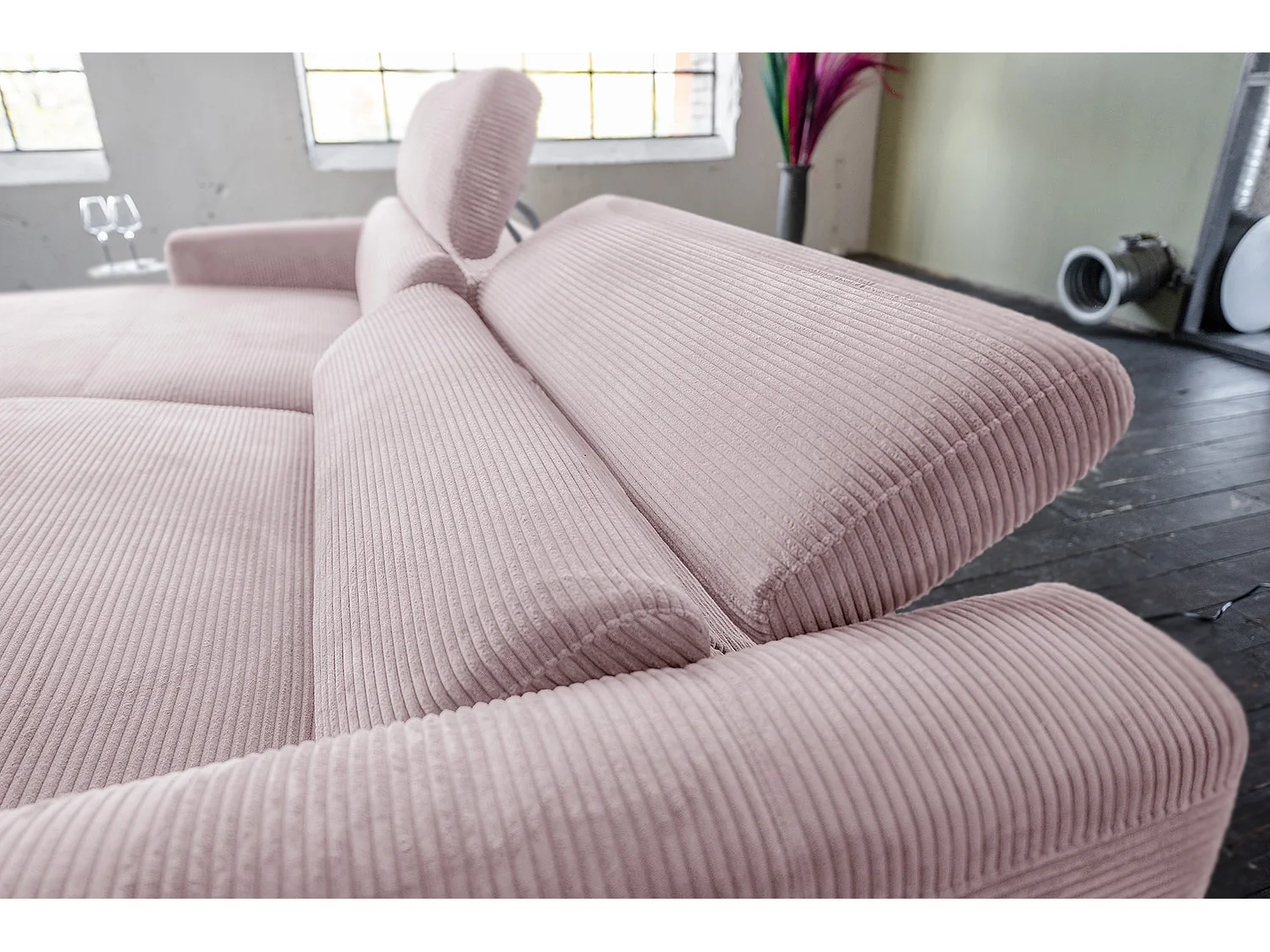 Ecksofa - Pink Cord - LAISKA
