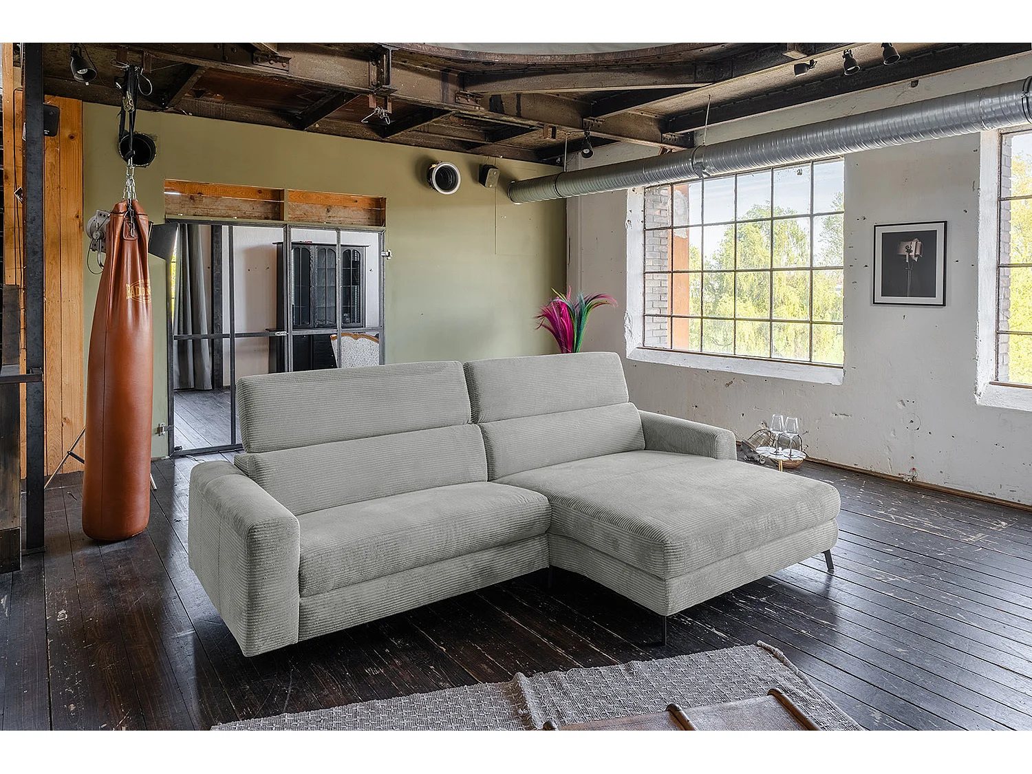 Hoekbank - Lichtgrijs Koord - LAISKA