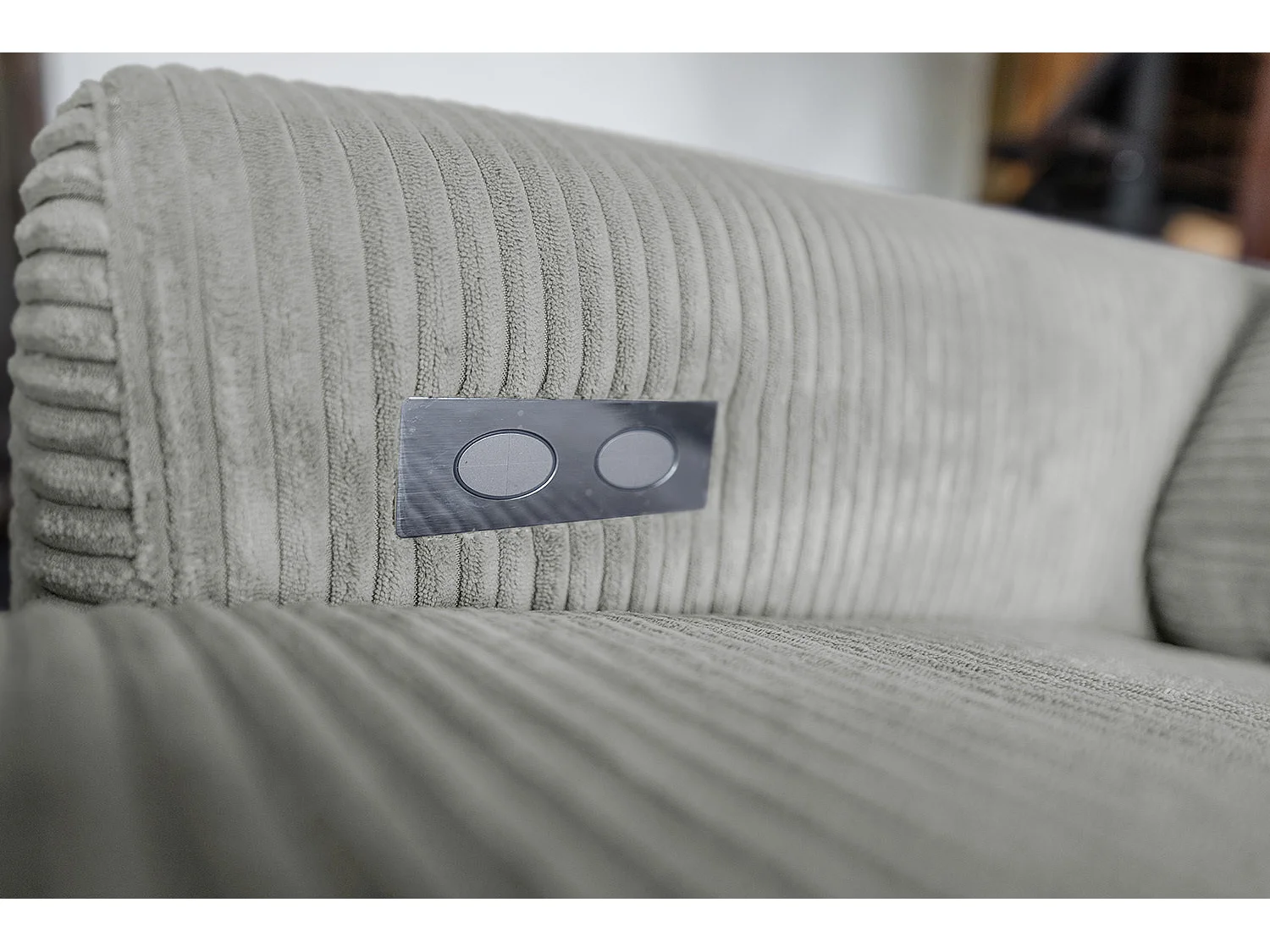 Ecksofa - Hellgrau Cord - LAISKA