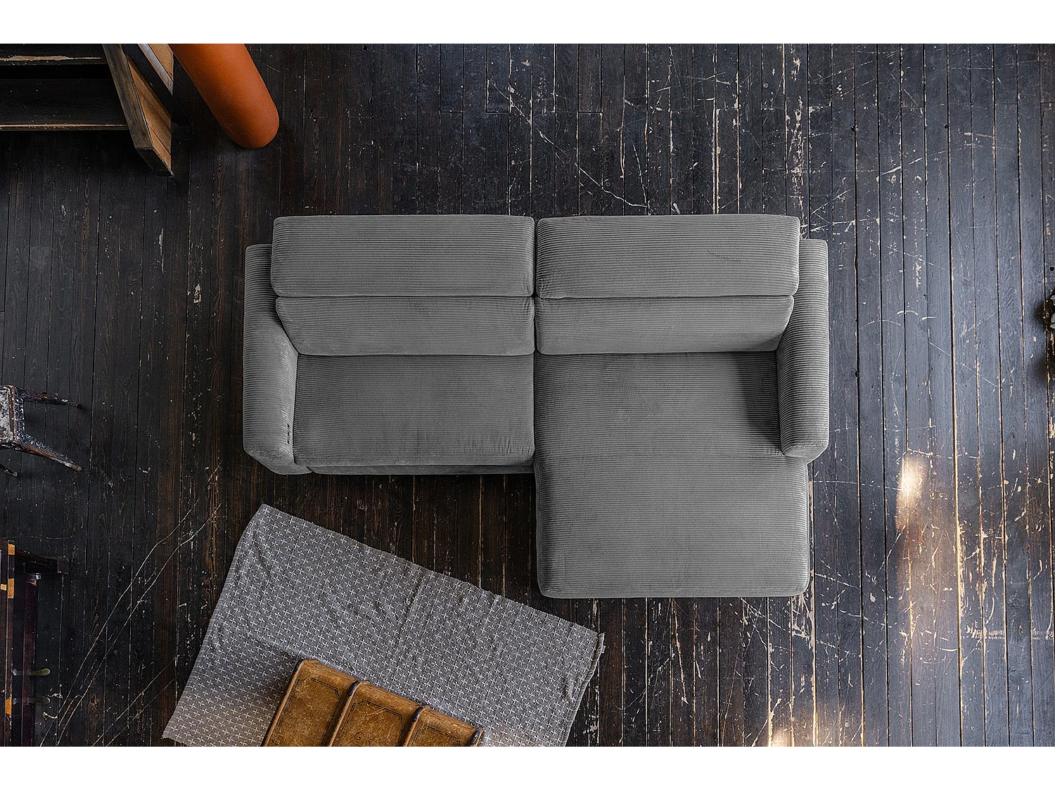 Sofá esquinero - Gris Pana - LAISKA