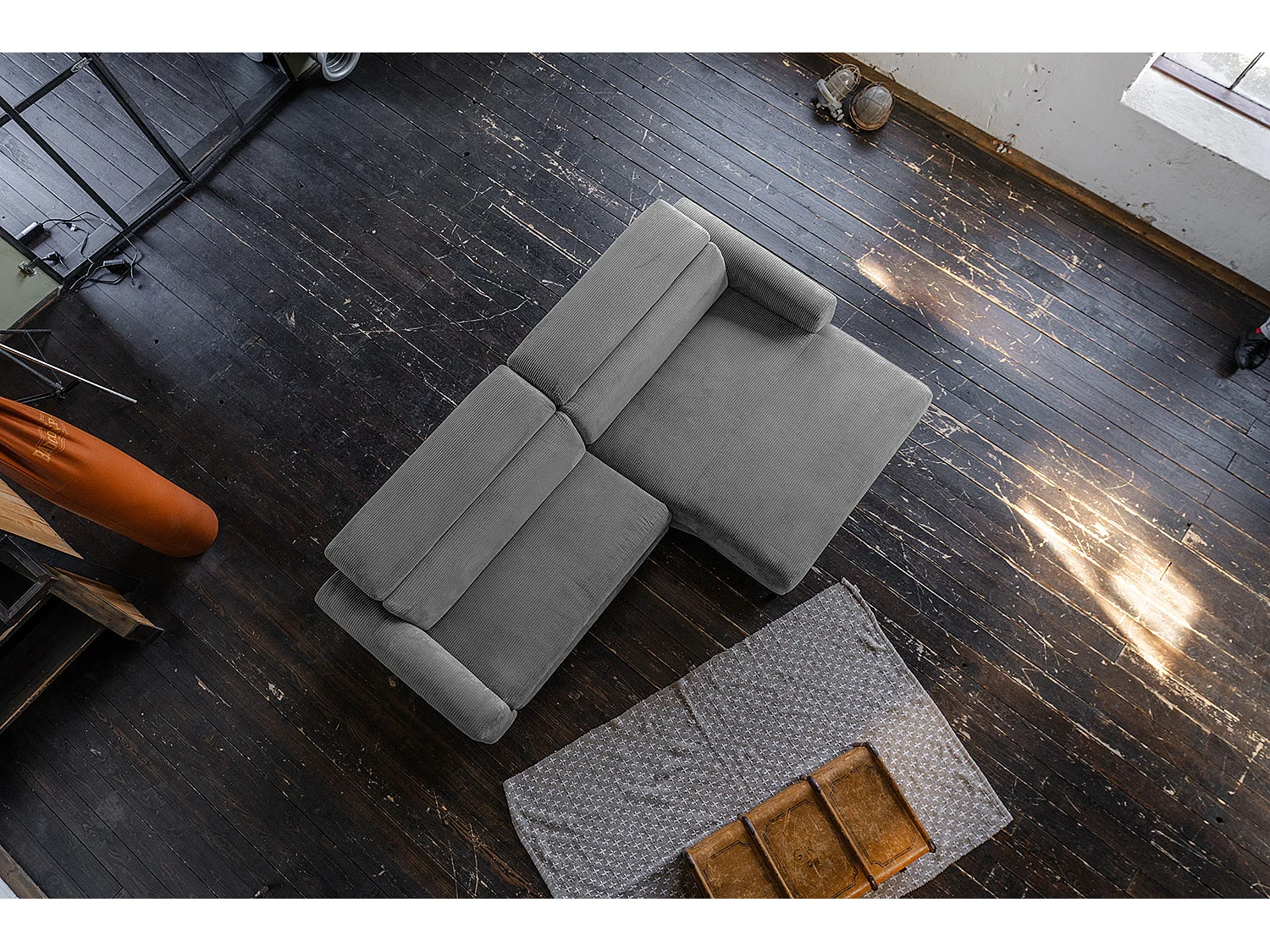 Hoekbank - Grijs Koord - LAISKA