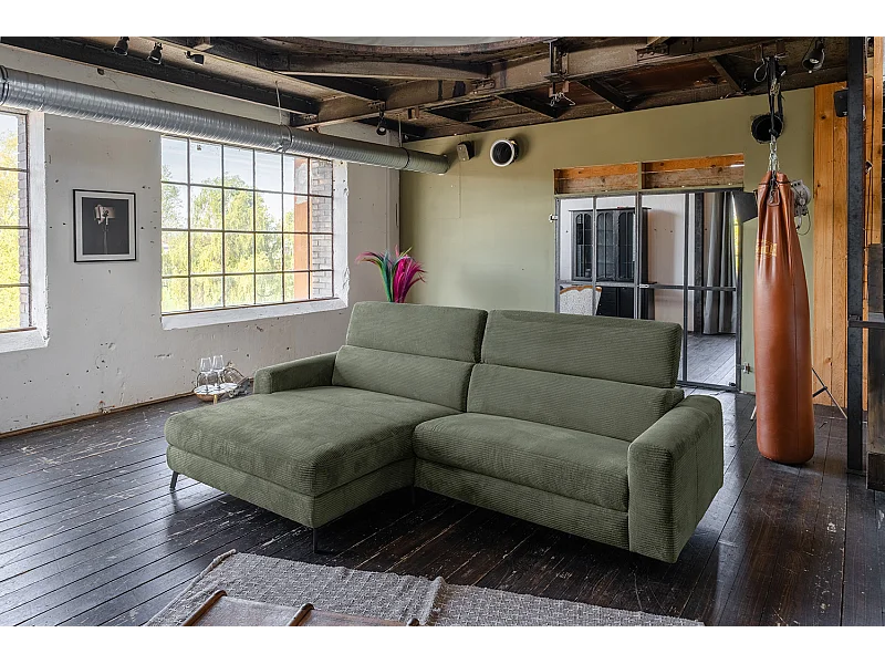 Ecksofa - Grün Cord - LAISKA